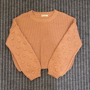 Moon & Madison Textured Knit Sweater - Brown